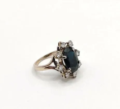 Bague Marguerite or gris ornée d'un saphir et de diamants sold by 58 Facettes product image thumbnail 4