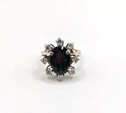 Bague Marguerite or gris ornée d'un saphir et de diamants sold by 58 Facettes