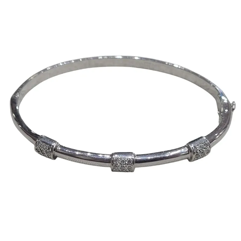 Pulsera de diamants brillants en or blanc 18k sold by 58 Facettes