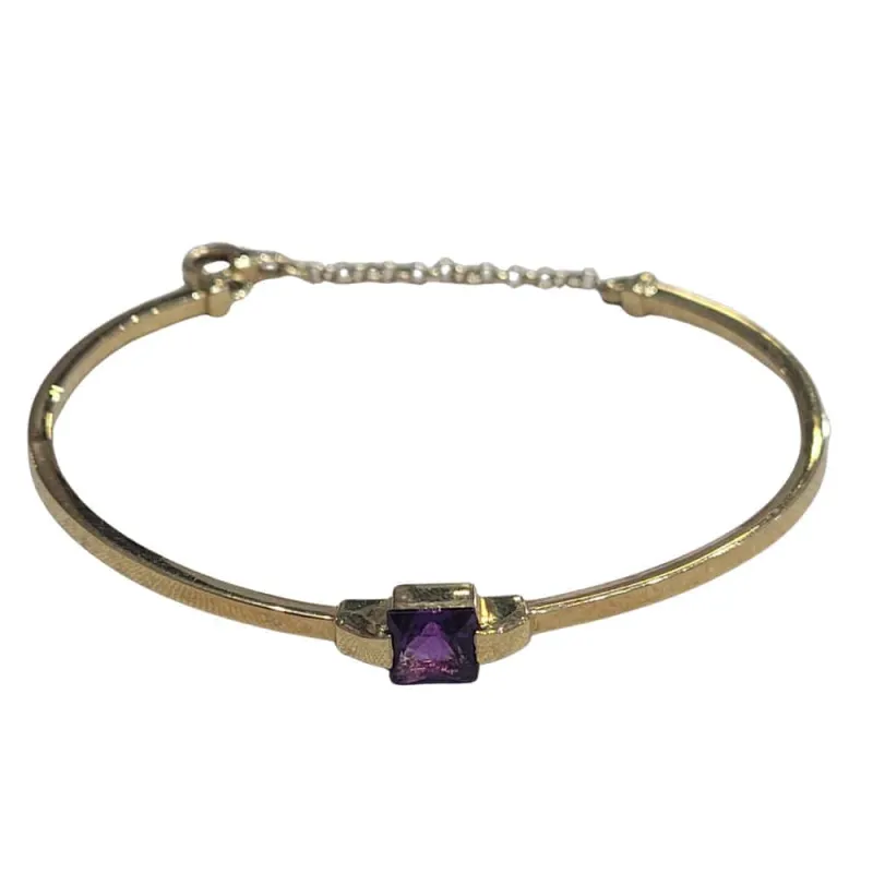 Bracelet en or jaune 18 carats et améthyste made by 58 Facettes