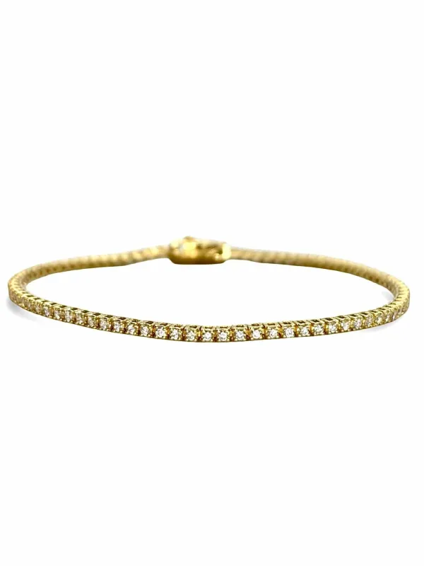 Bracelet rivière en or jaune 18k serti de diamants 1,02 ct sold by 58 Facettes