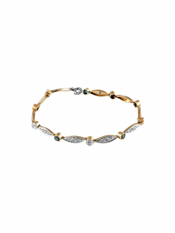Bracelet Art Déco Or Diamants Saphirs sold by 58 Facettes