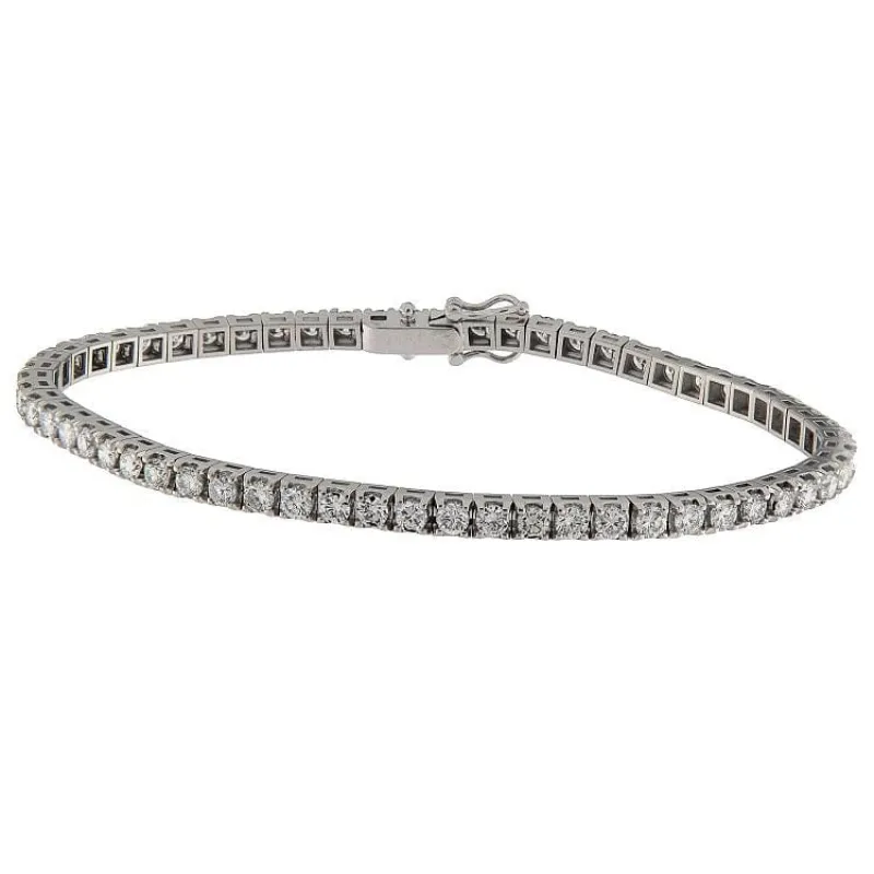 Bracelet de tennis pour homme, or blanc avec diamants de 5,04 ct sold by 58 Facettes