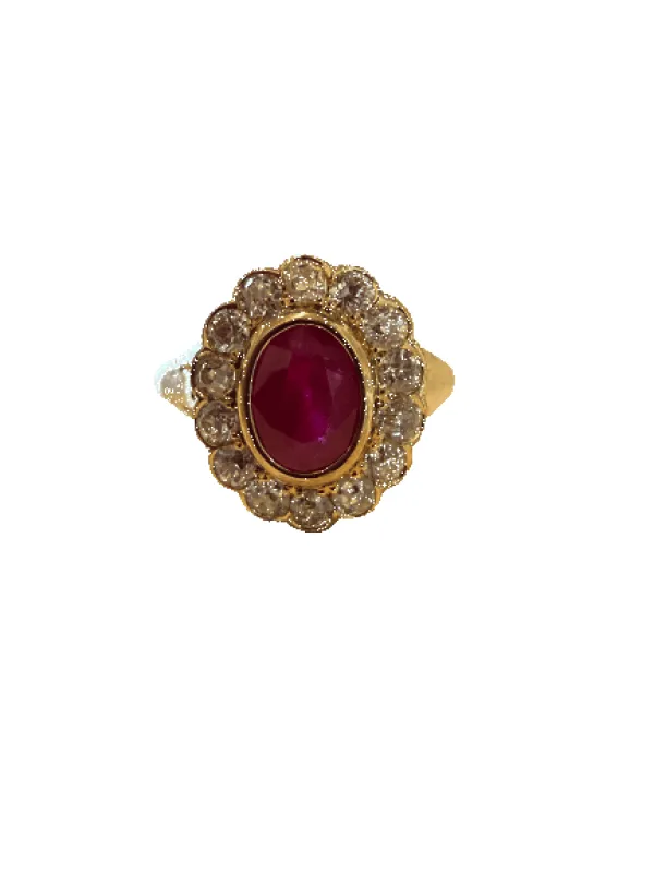 Vintage yellow gold ruby ring sold by 58 Facettes