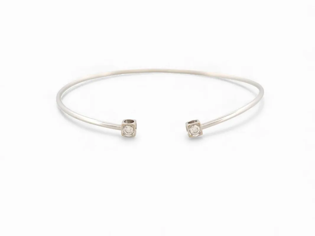 bracelet DINH VAN 308215 le cube diamant pm 15 or blanc 18k 0.14ct sold by 58 Facettes