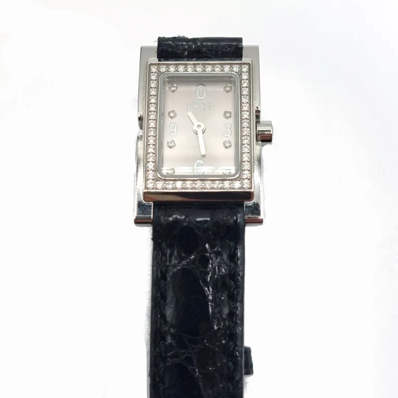 Fred - Montre de dame Ligne 36 en acier et diamants sold by 58 Facettes