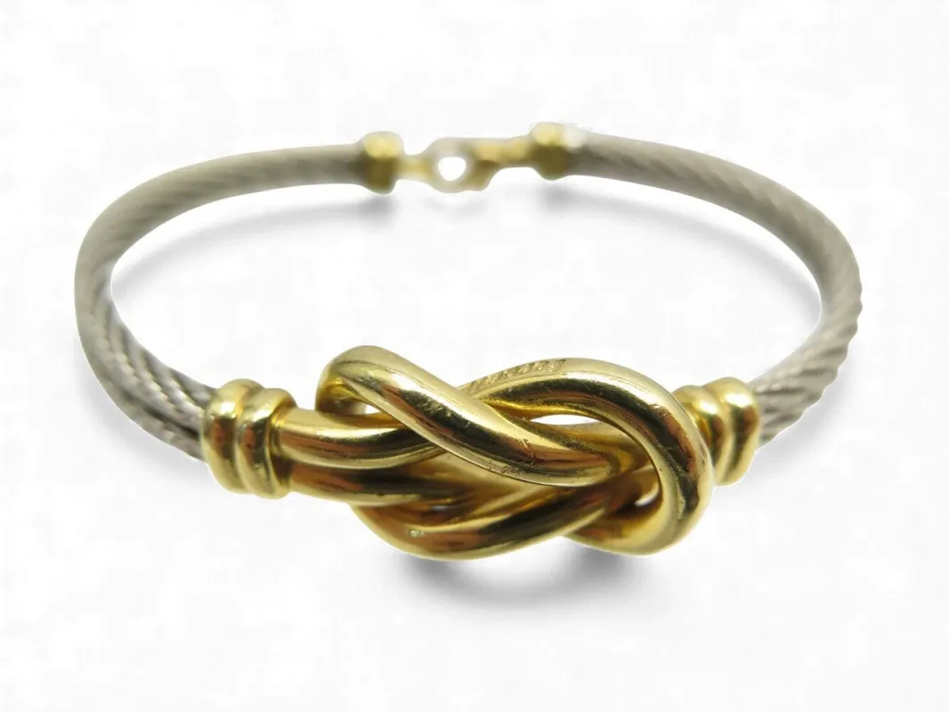 FRED Force 10 Infinie - Bracelet grand modèle en or jaune 18k et acier sold by 58 Facettes