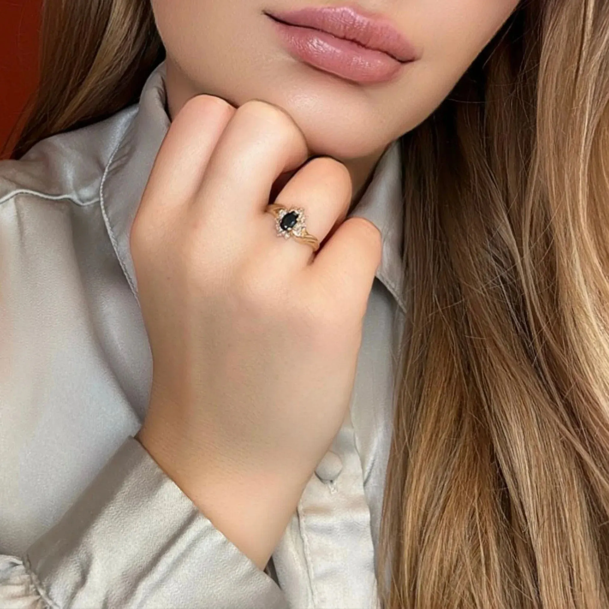 Bague Pompadour saphir et diamants sold by 58 Facettes product image thumbnail 2