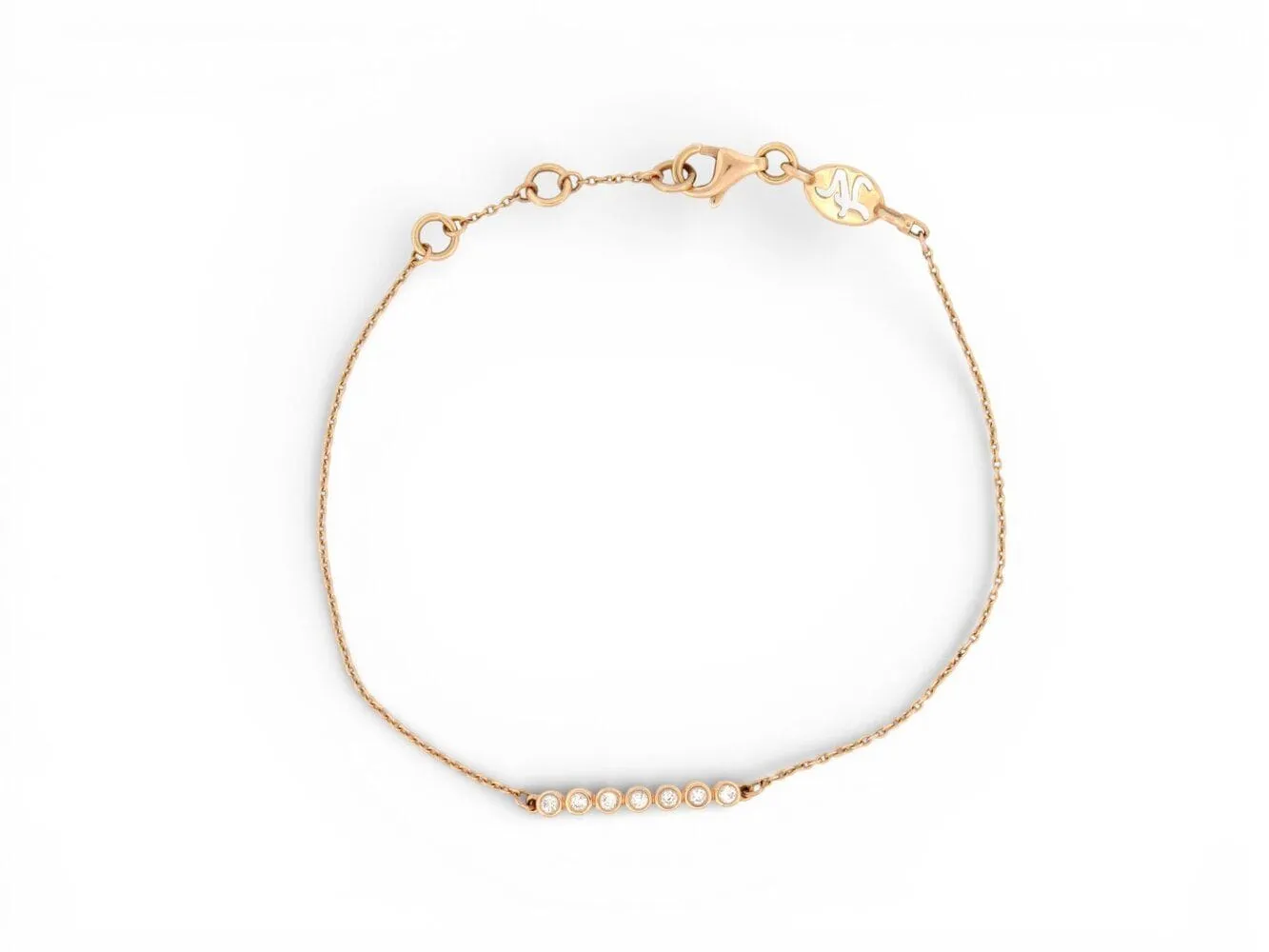 bracelet VANESSA TUGENDHAFT 7 diamants 0.1ct prince3 17cm or rose 18k sold by 58 Facettes