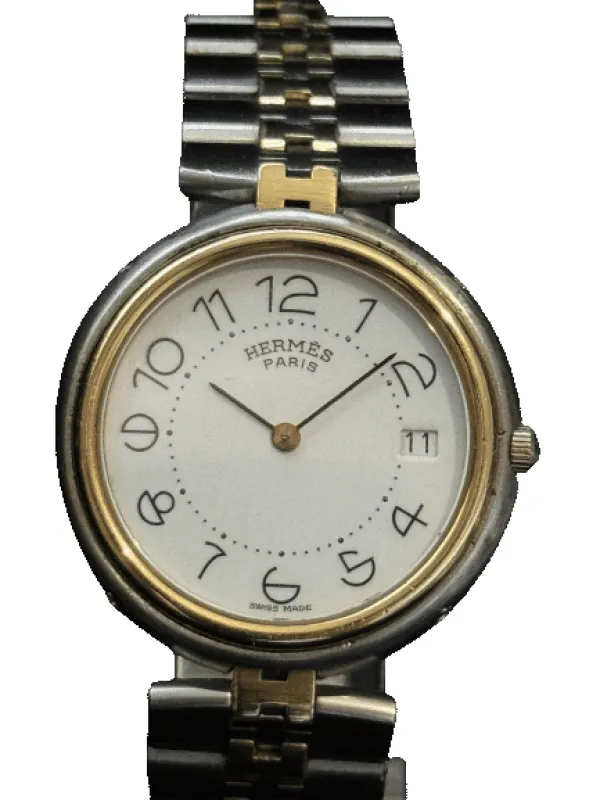 HERMÈS - Montre Clipper – Or/Acier – Bracelet Hermès – Vintage sold by 58 Facettes