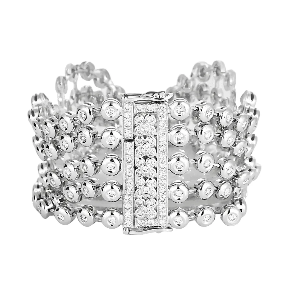 Bracelet ruban en or gris et diamants sold by 58 Facettes