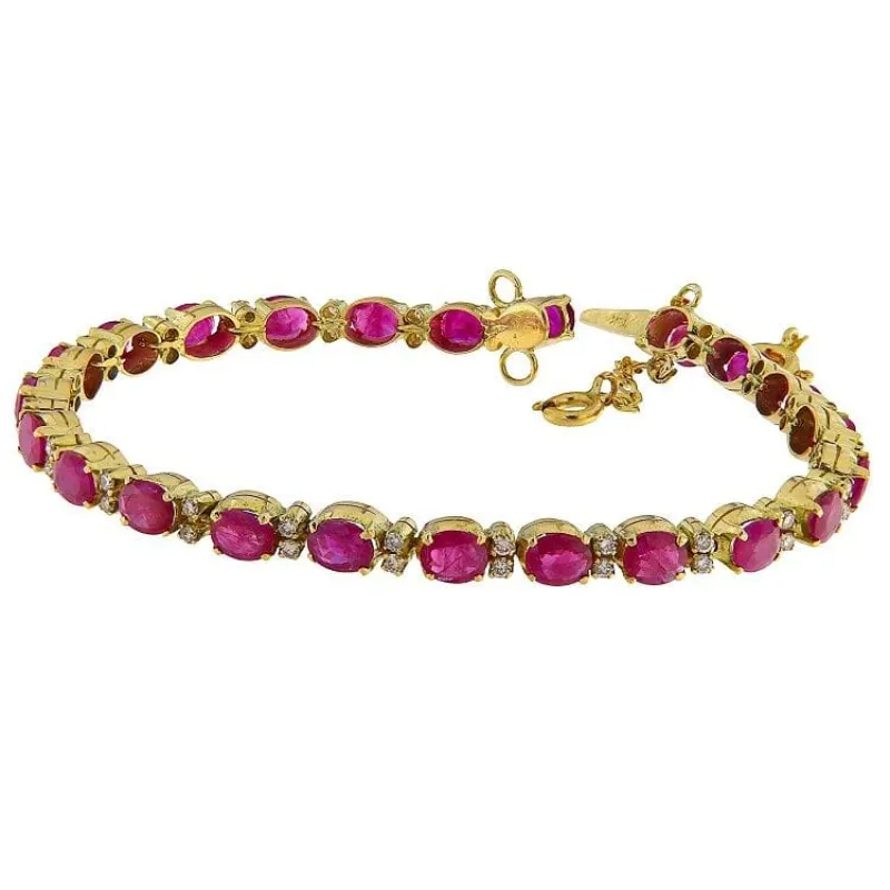 Bracelet en or jaune avec diamants et rubis sold by 58 Facettes