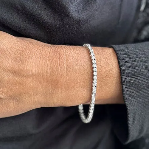 Bracelet tennis - Bracelet en or blanc 18 ct et diamants 5,10 ct sold by 58 Facettes product image thumbnail 2