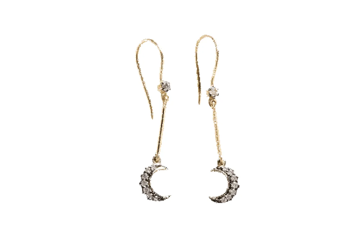 Gold, diamonds and moonstone earrings sold by 58 Facettes