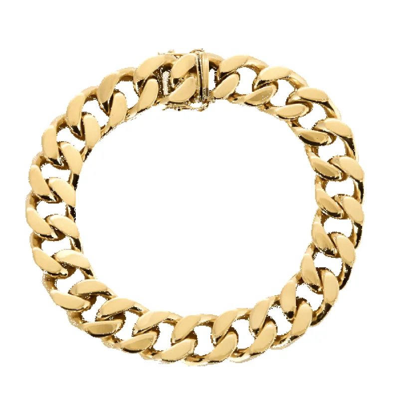 Bracelet gourmette en or jaune sold by 58 Facettes