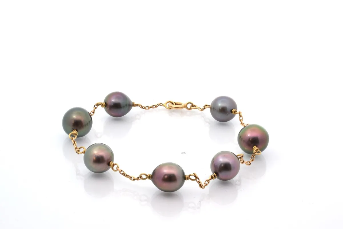 Bracelet en or 18 carats avec perles de culture de Tahiti made by 58 Facettes