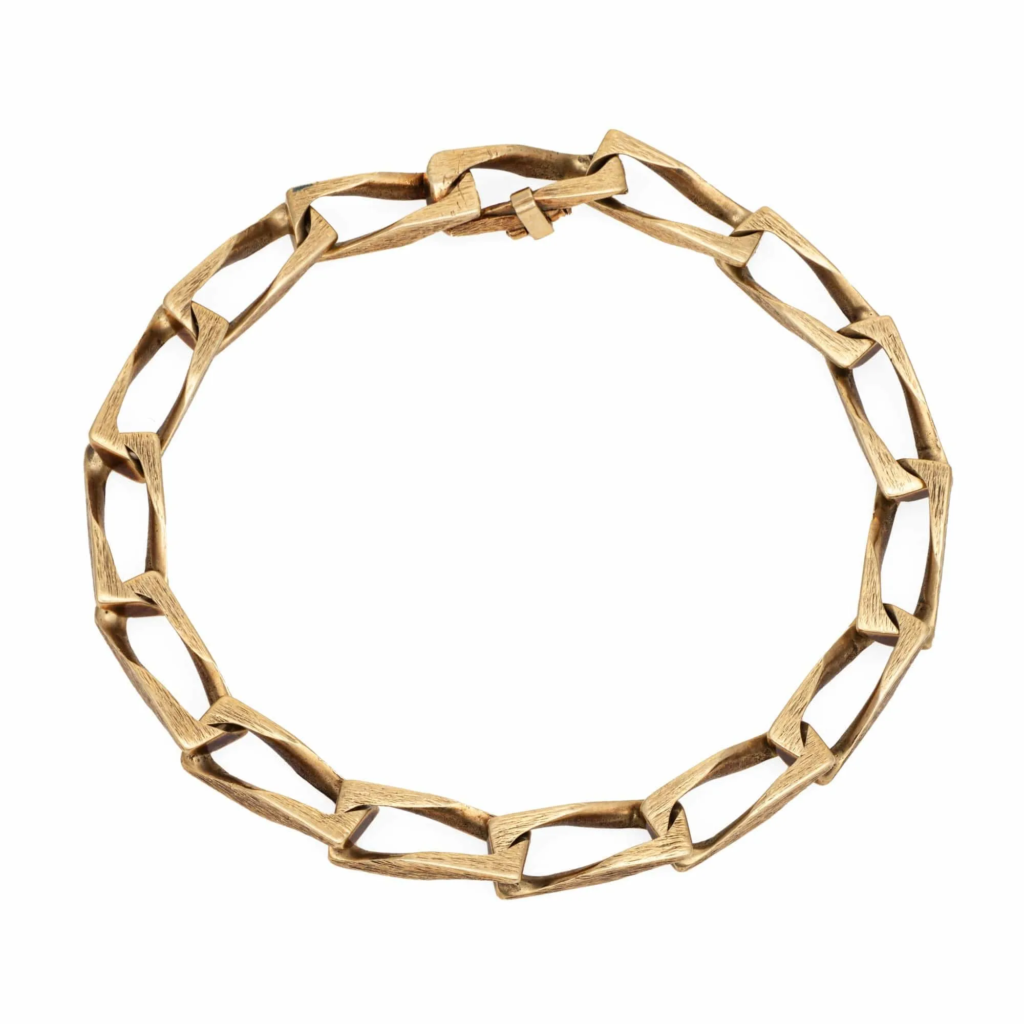 Bracelet maille gourmette carrée vintage en or jaune 14 carats sold by 58 Facettes