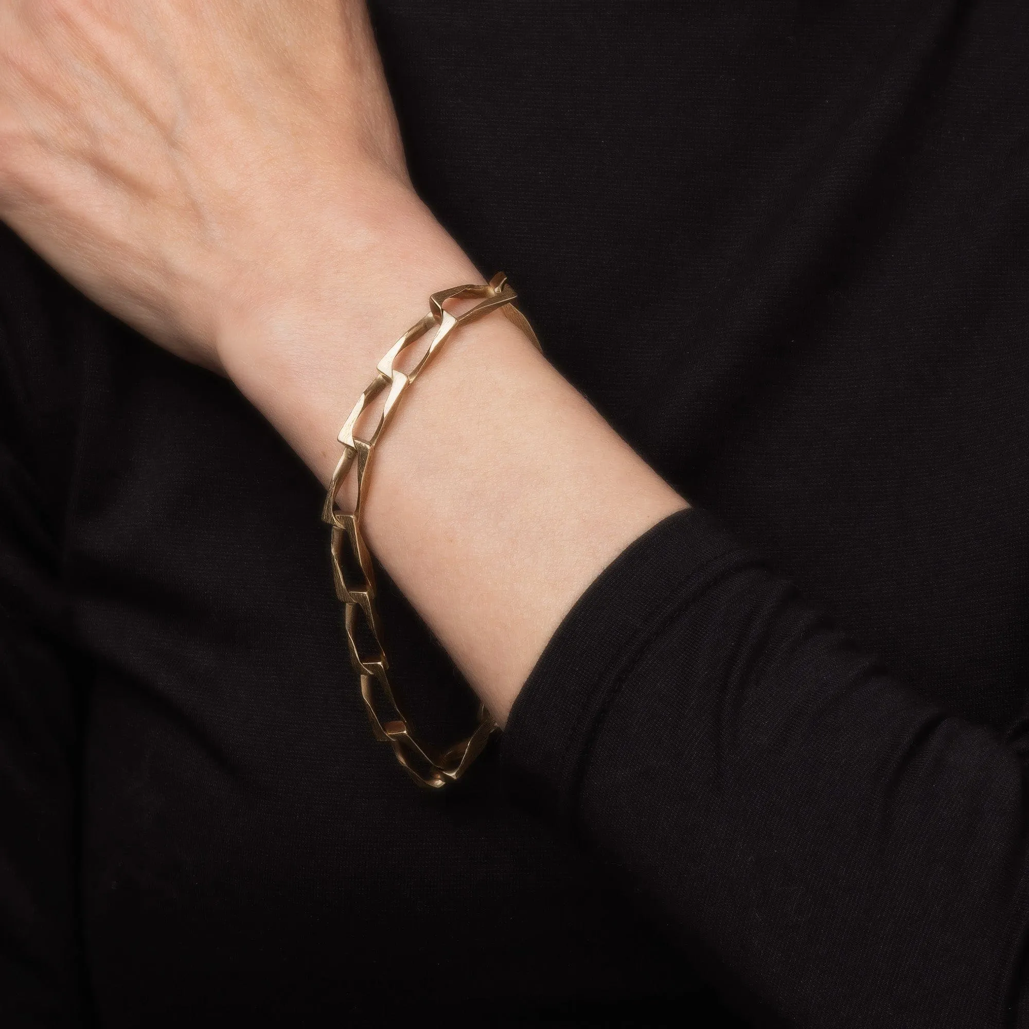 Bracelet maille gourmette carrée vintage en or jaune 14 carats sold by 58 Facettes product image thumbnail 2