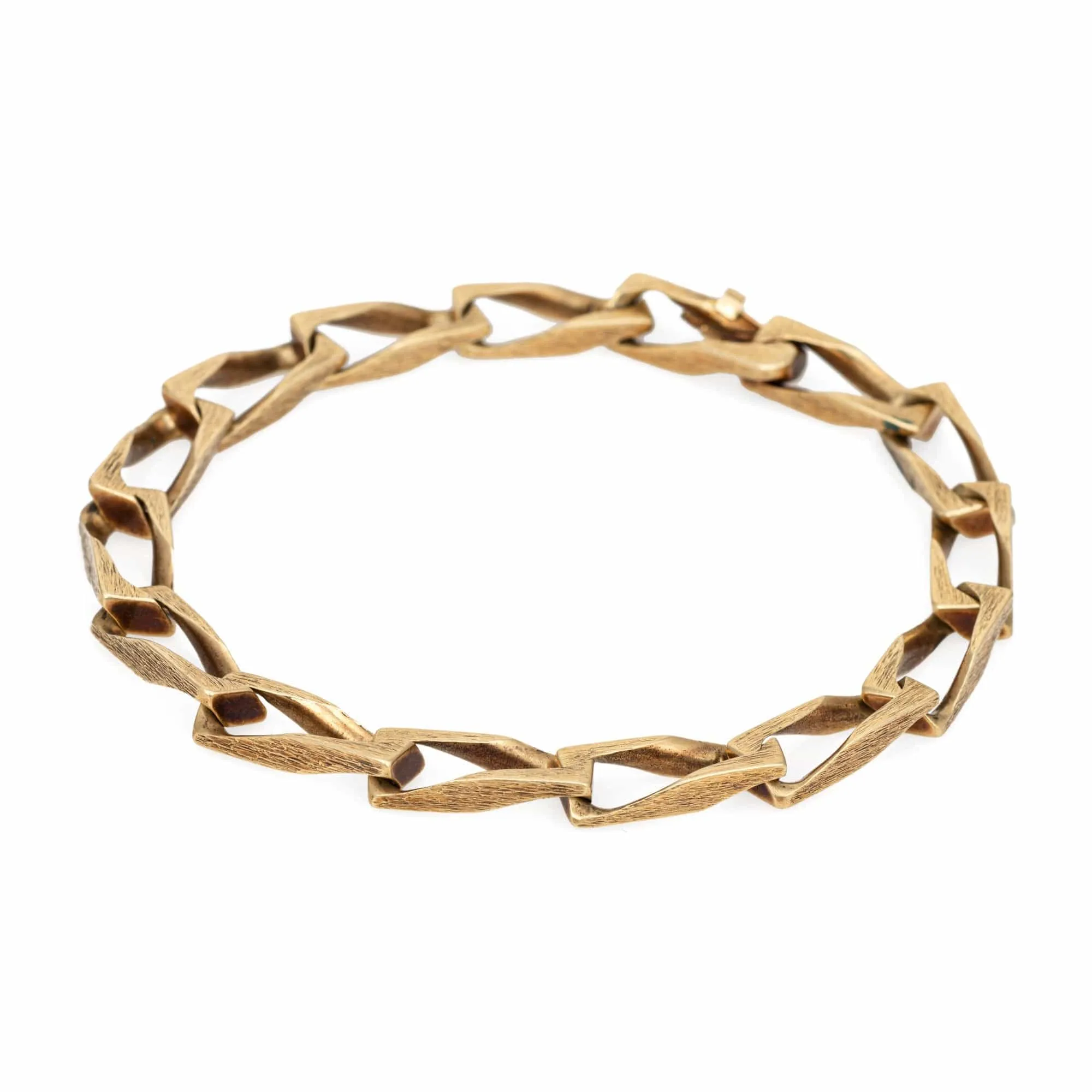 Bracelet maille gourmette carrée vintage en or jaune 14 carats sold by 58 Facettes product image thumbnail 3