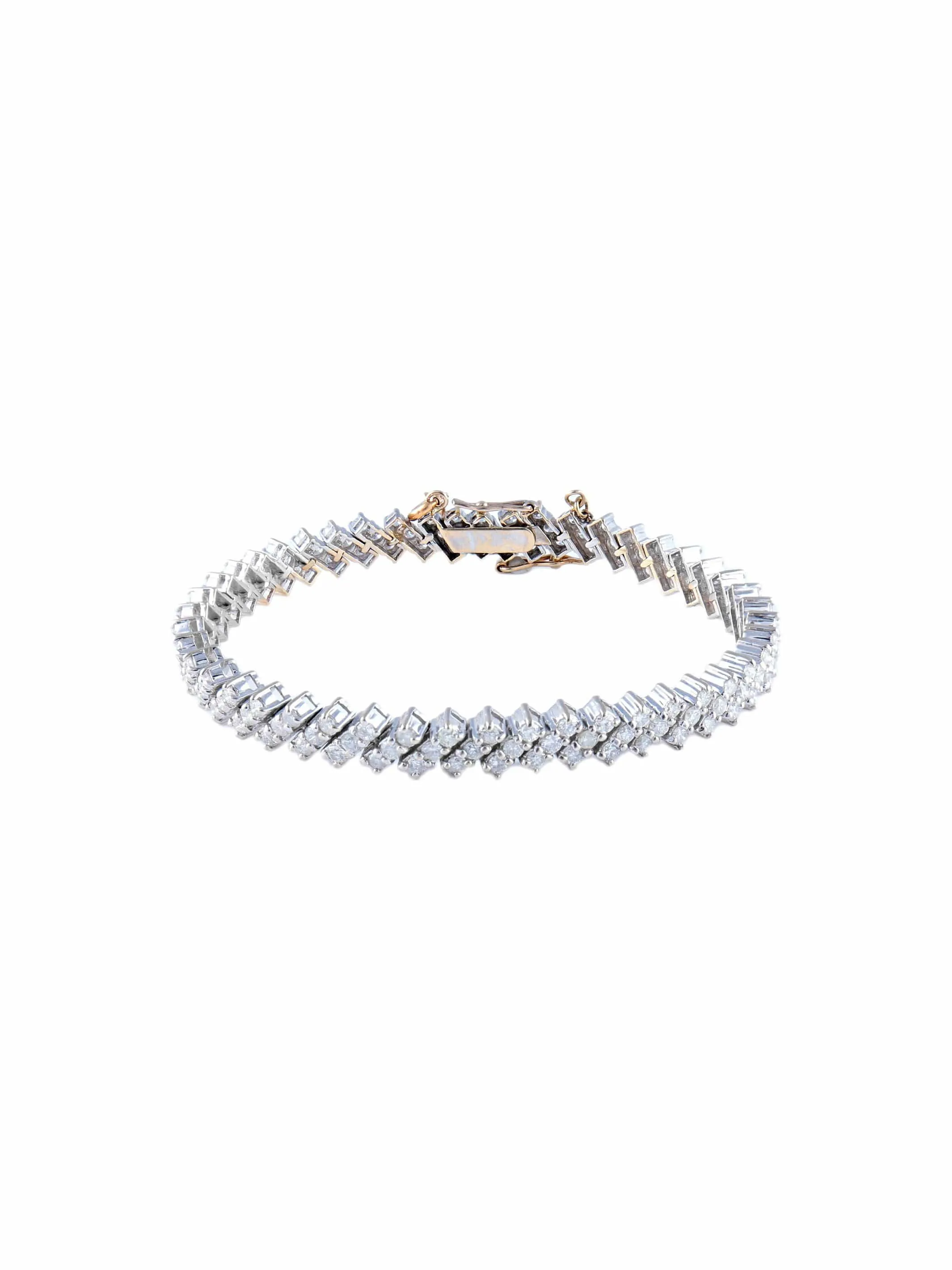 Bracelet 47 baguettes en or blanc 18 carats et diamants sold by 58 Facettes