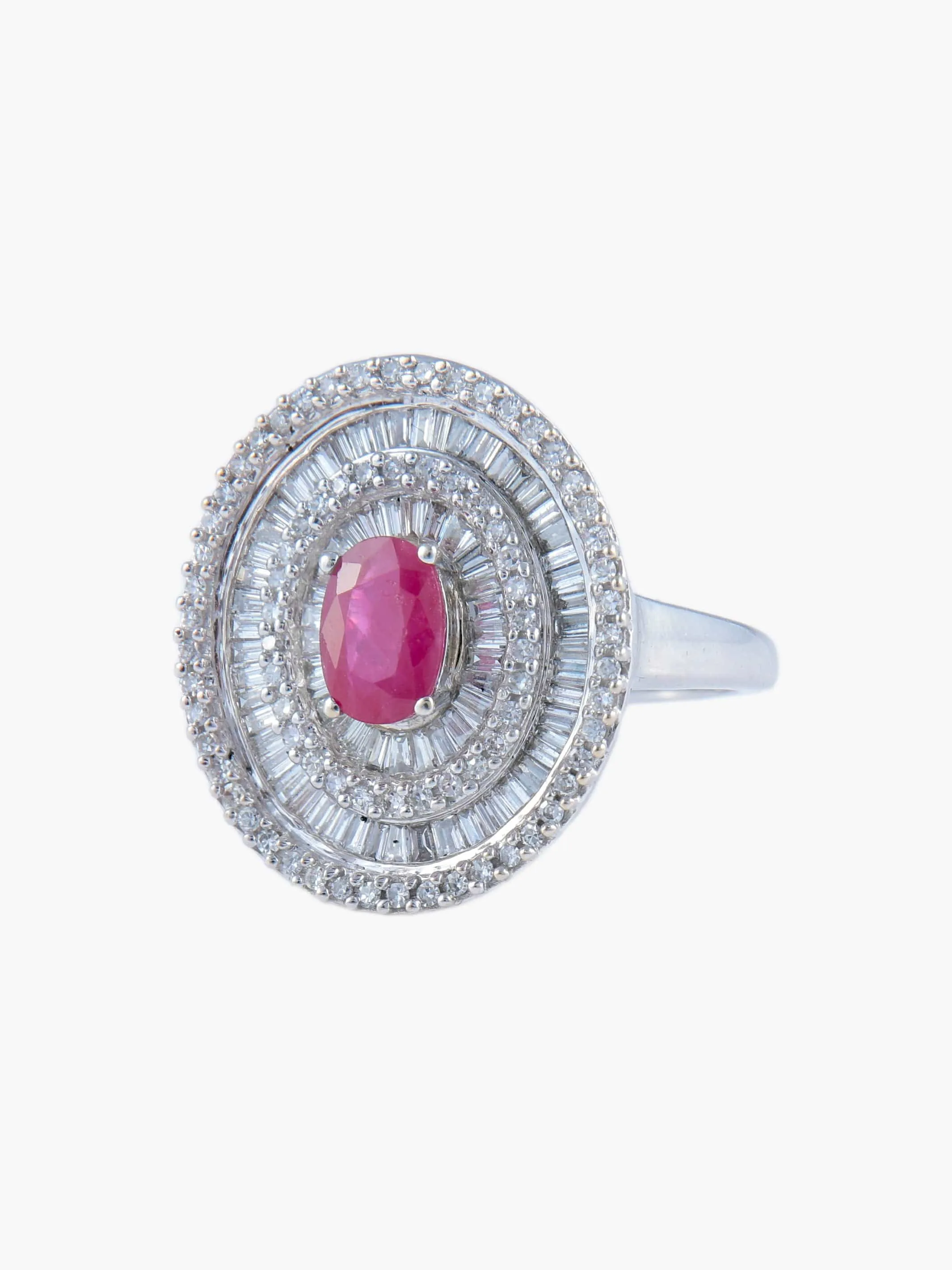Bague rubis et diamants en or blanc 750 sold by 58 Facettes product image thumbnail 4