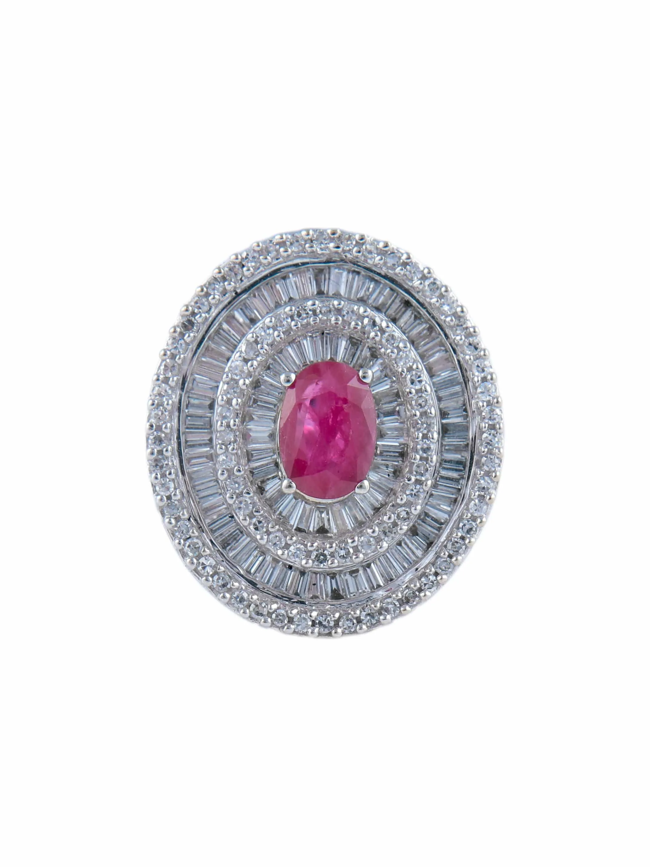 Bague rubis et diamants en or blanc 750 sold by 58 Facettes