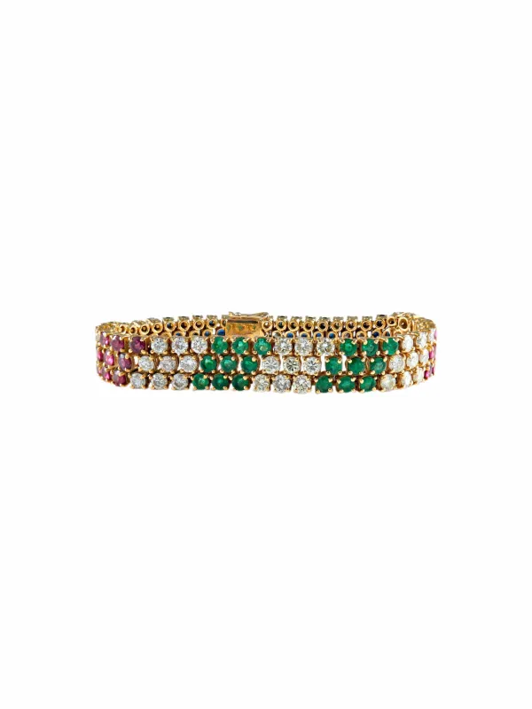 Bracelet Diamants Emeraudes Rubis Saphirs sold by 58 Facettes