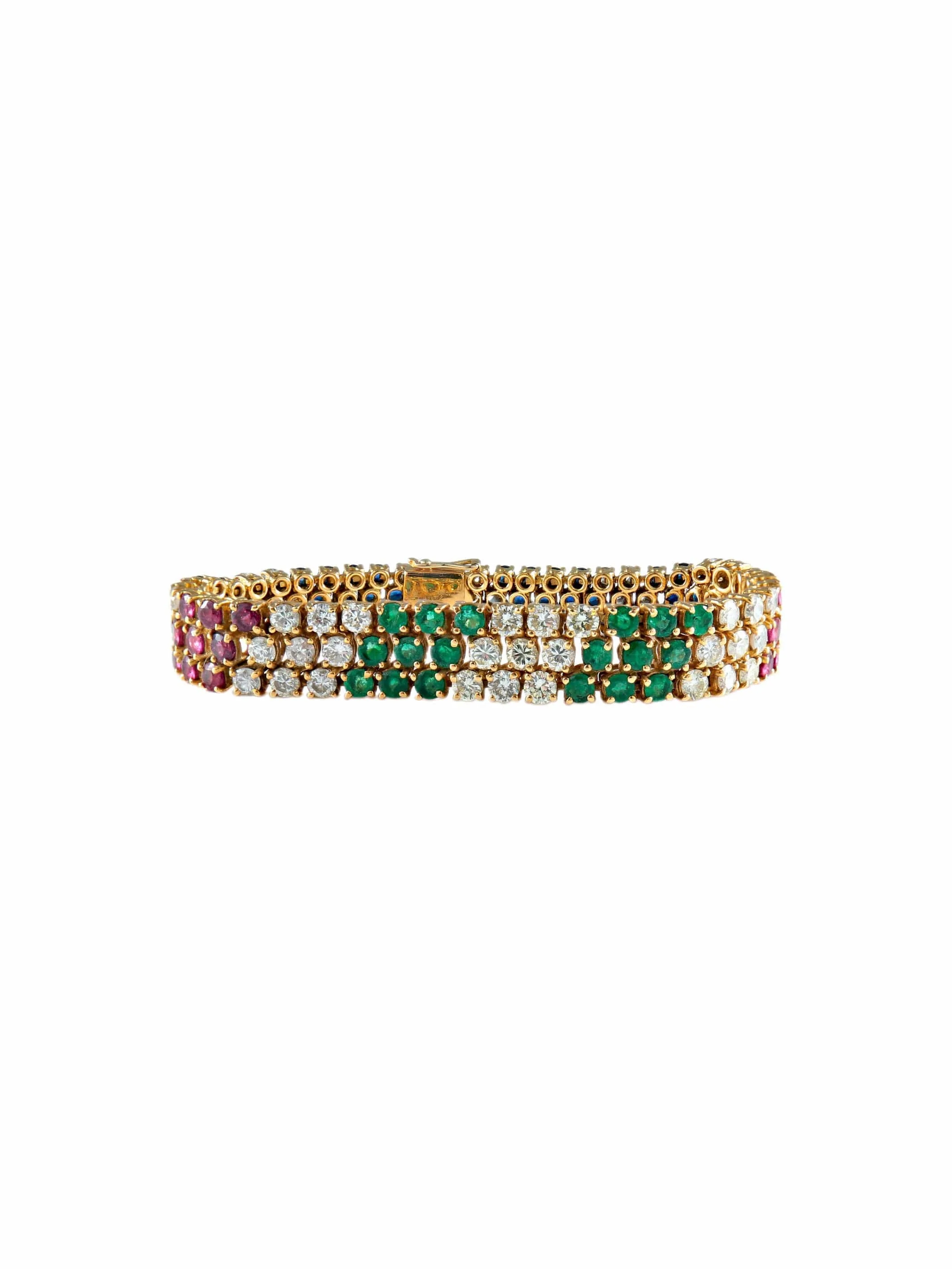 Bracelet Diamants Emeraudes Rubis Saphirs sold by 58 Facettes