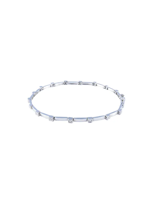 Bracelet articulé en or blanc 750 et diamants made by 58 Facettes