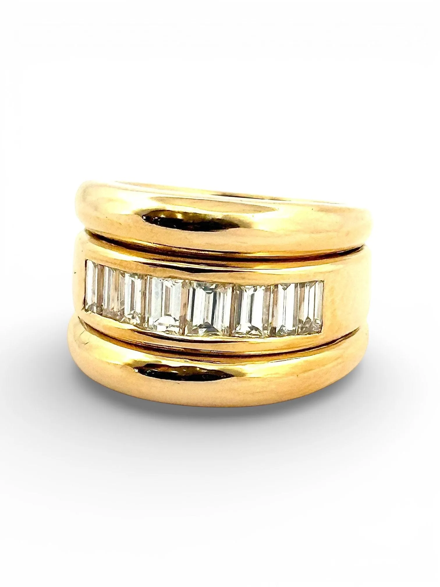 Bague en or jaune 18 carats et diamants baguettes sold by 58 Facettes product image thumbnail 4