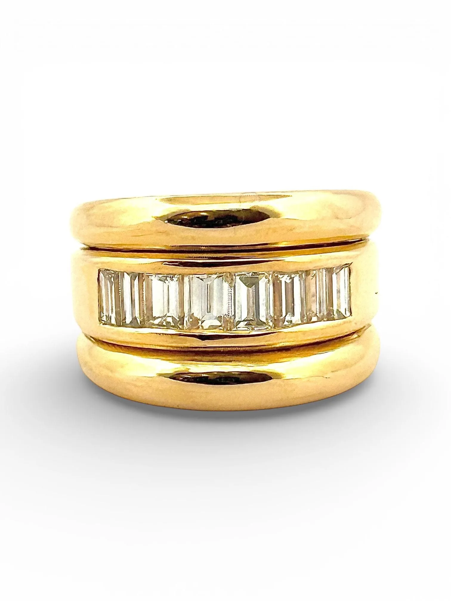 Bague en or jaune 18 carats et diamants baguettes sold by 58 Facettes product image thumbnail 5