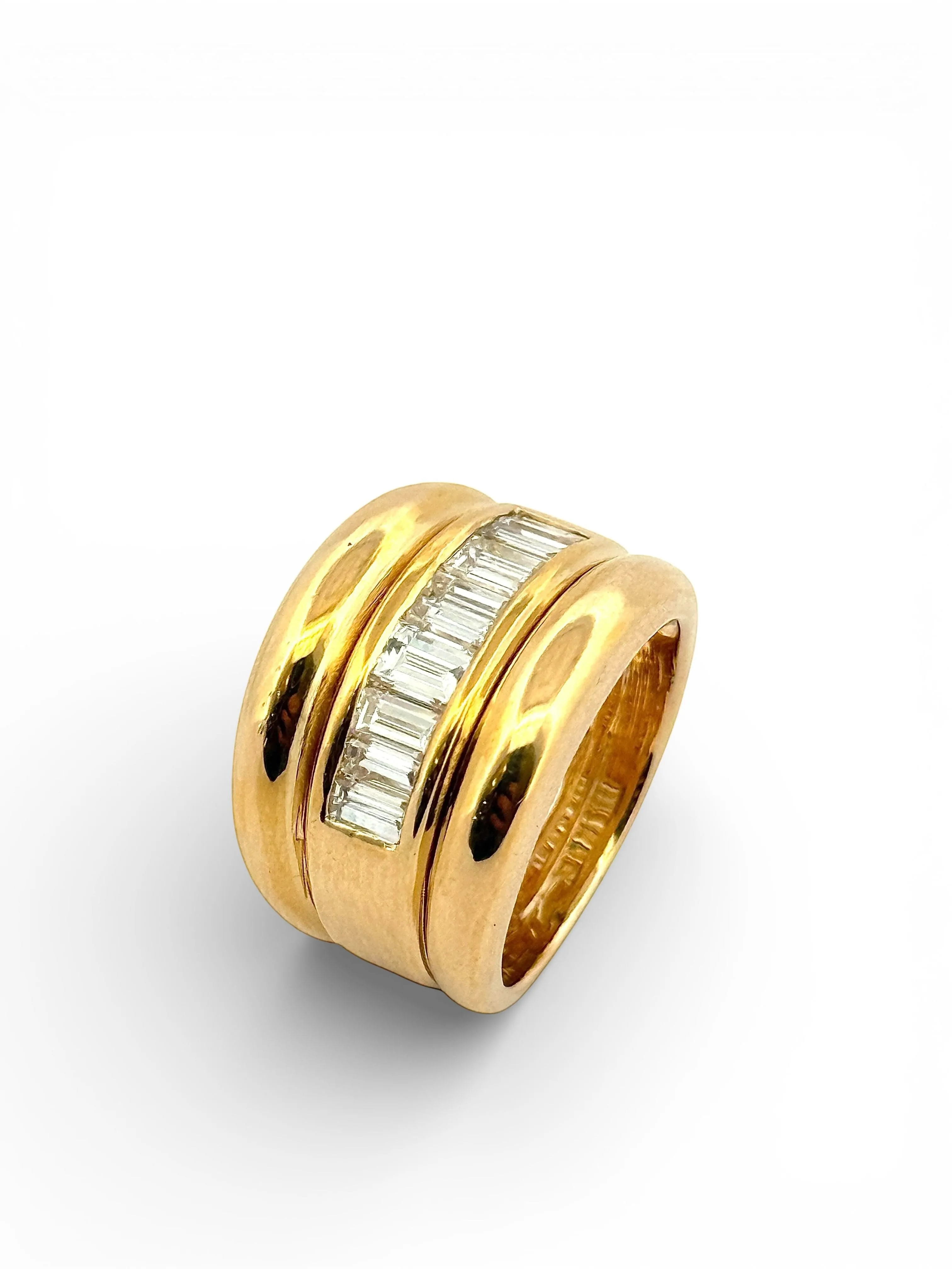 Bague en or jaune 18 carats et diamants baguettes sold by 58 Facettes product image thumbnail 3