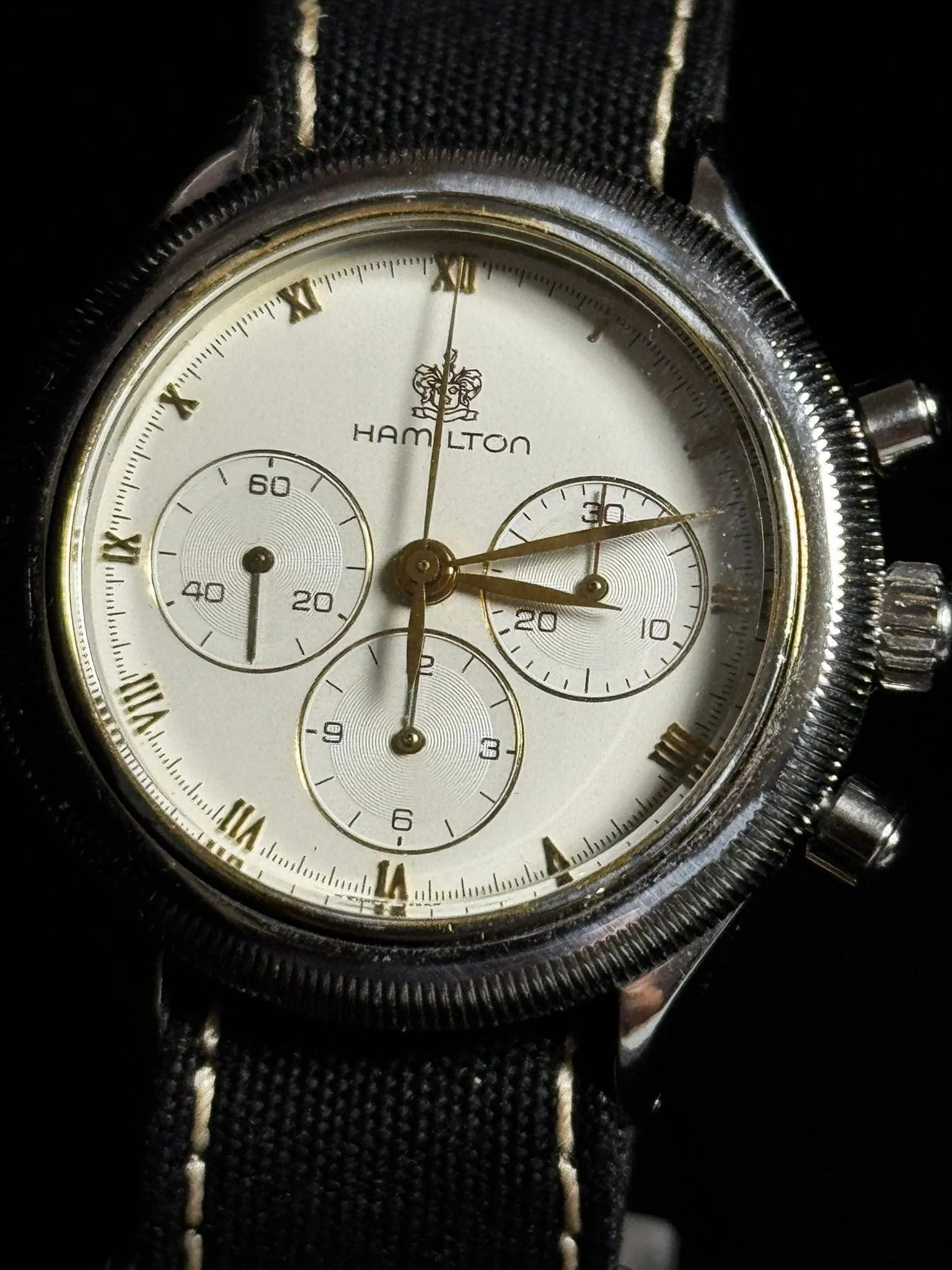 HAMILTON Lancaster – Montre chronographe mécanique – Calibre Lemania 861 (Speedmaster) – Vintage sold by 58 Facettes product image thumbnail 2