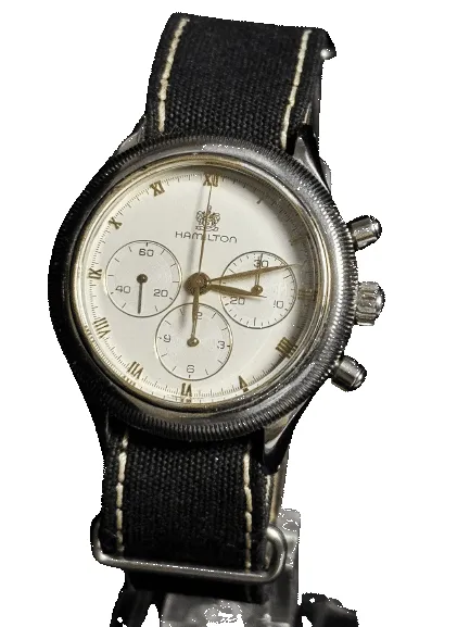HAMILTON Lancaster – Montre chronographe mécanique – Calibre Lemania 861 (Speedmaster) – Vintage sold by 58 Facettes