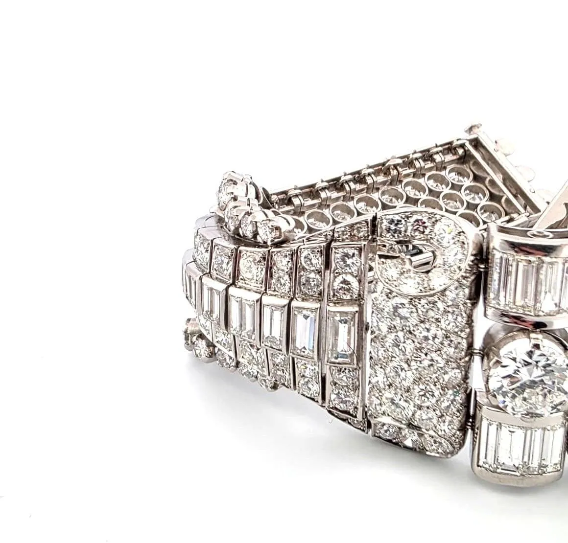 Bracelet en platine serti de diamants taille brillant et baguette sold by 58 Facettes product image thumbnail 5