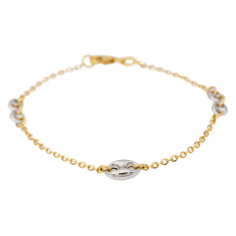 Bracelet Grain de café Or jaune, Or blanc sold by 58 Facettes
