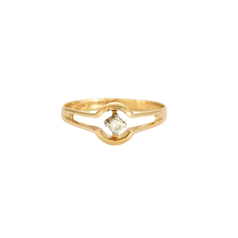 Bague or jaune centrée d'un diamant made by 58 Facettes