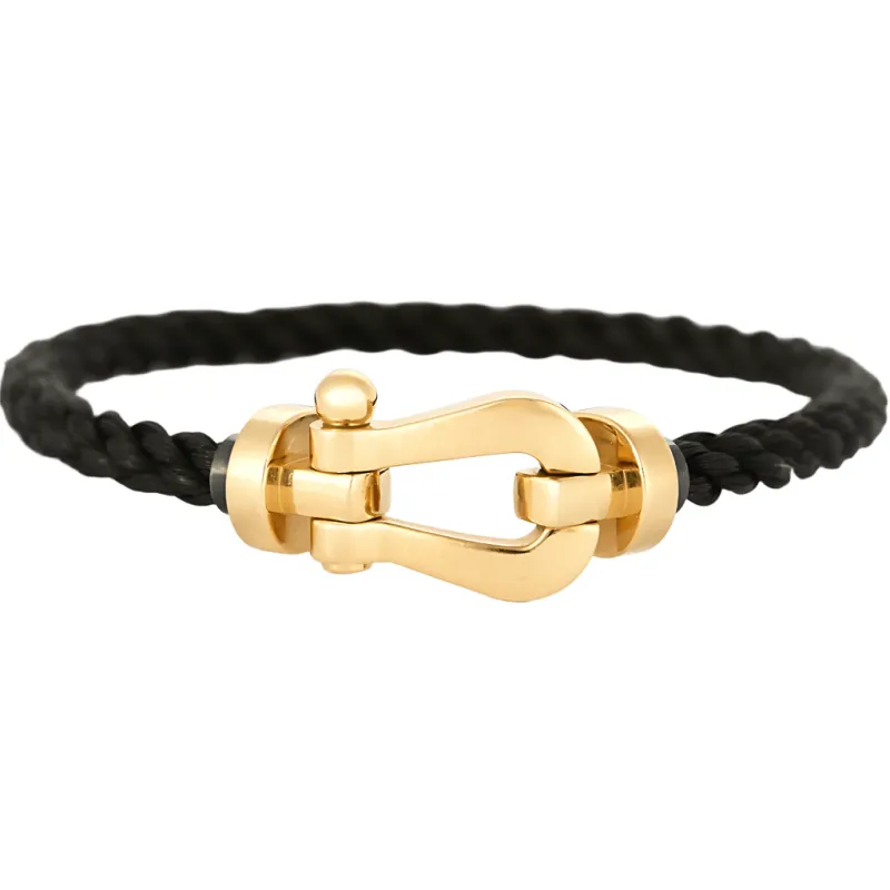 FRED - Force 10 - Grand modèle - Bracelet en or rose et nylon noir sold by 58 Facettes