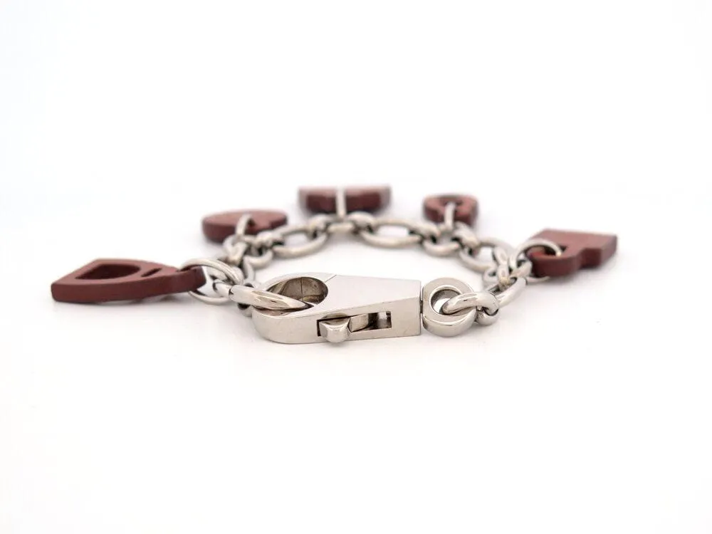 bracelet HERMES olga amulette a01032 18 cuir barenia acier sold by 58 Facettes product image thumbnail 4