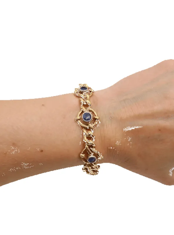 Bracelet vintage en or jaune 18 carats et saphirs (années 1960) sold by 58 Facettes