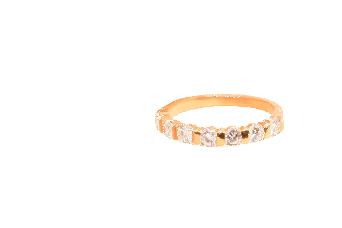 Bague demi-alliance or jaune 7 diamants baguette 0,60 ct sold by 58 Facettes