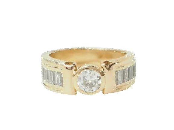 Bague ruban en or jaune 18 ct et diamants sold by 58 Facettes