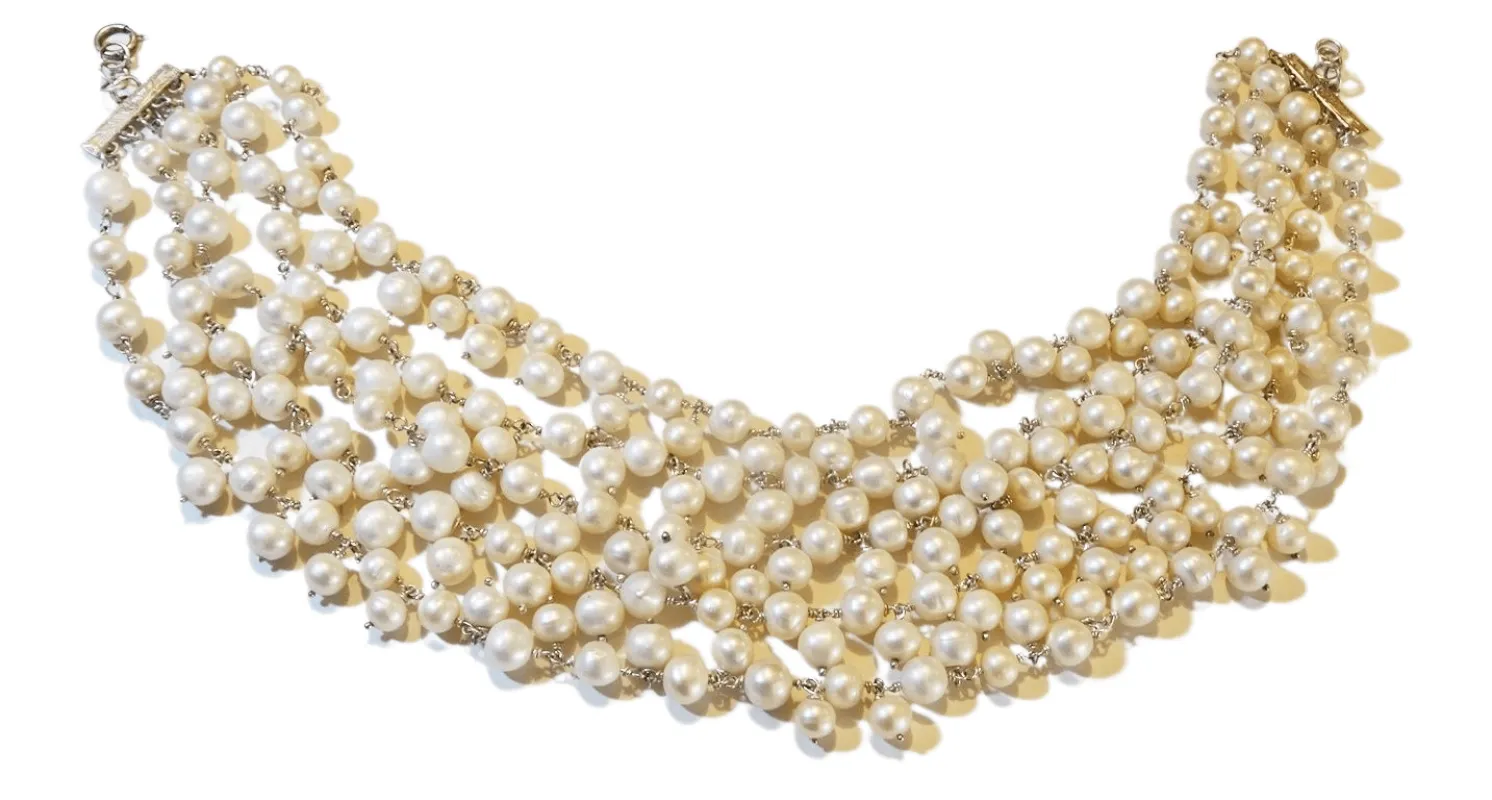 Silver and Pearl Necklace made by 58 Facettes