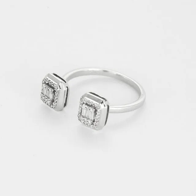 Bague en or blanc 18 carats sertie de deux diamants baguettes sold by 58 Facettes product image thumbnail 5