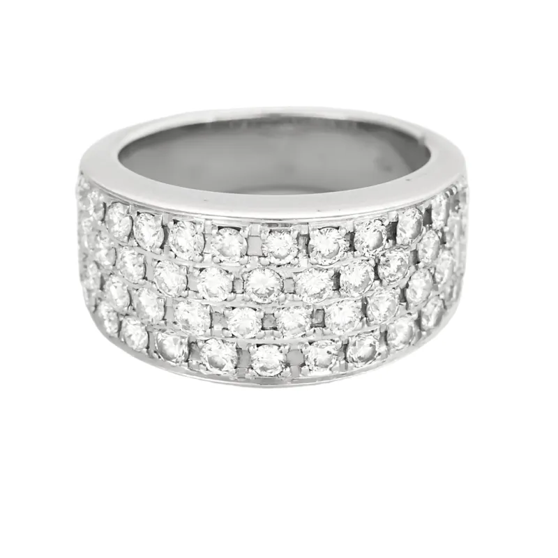 Bague bandeau en or gris et pavage diamants sold by 58 Facettes