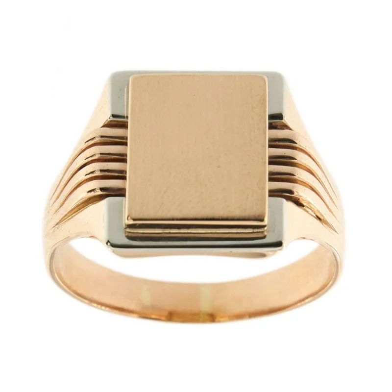 Bague boucliers deux ors sold by 58 Facettes