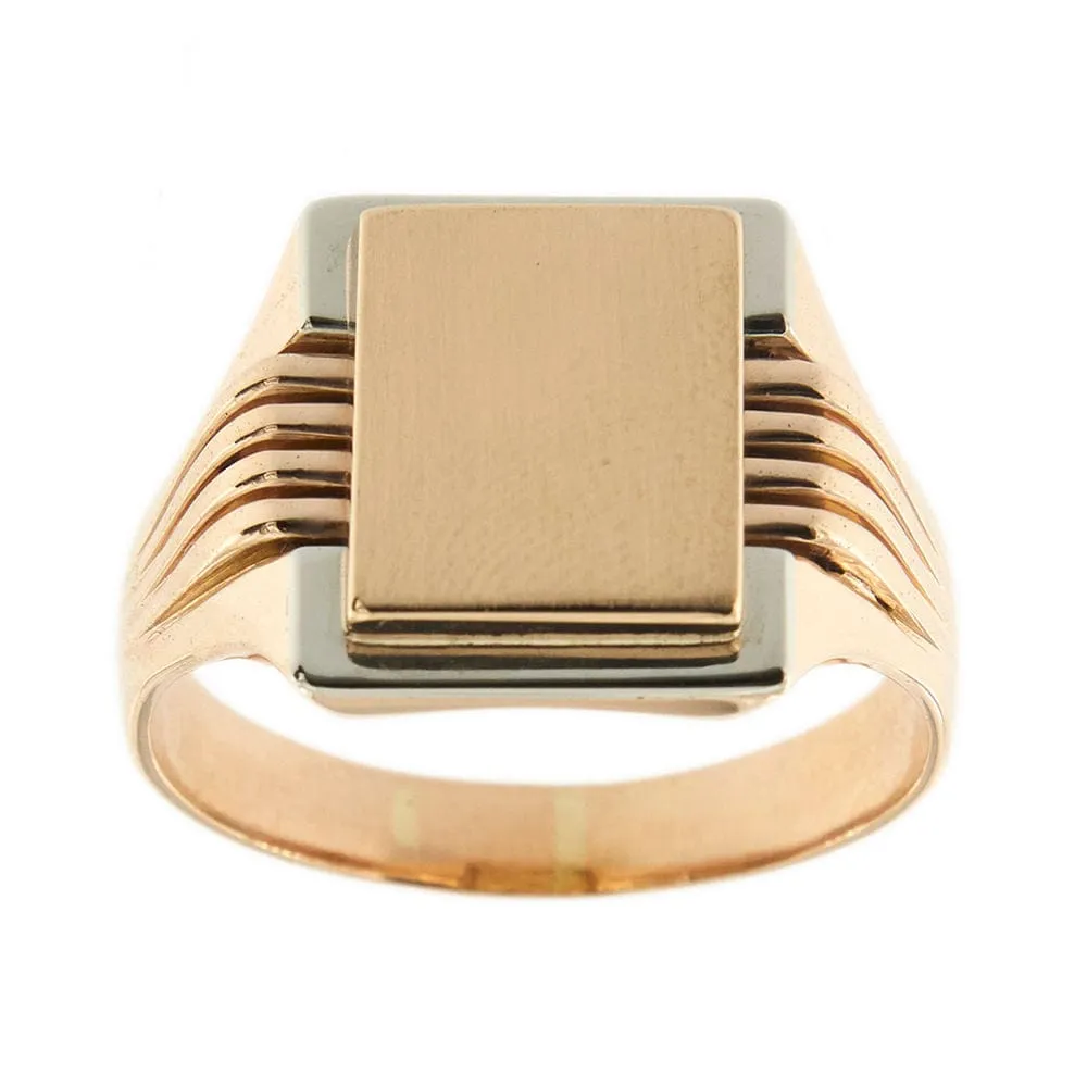 Bague boucliers deux ors sold by 58 Facettes