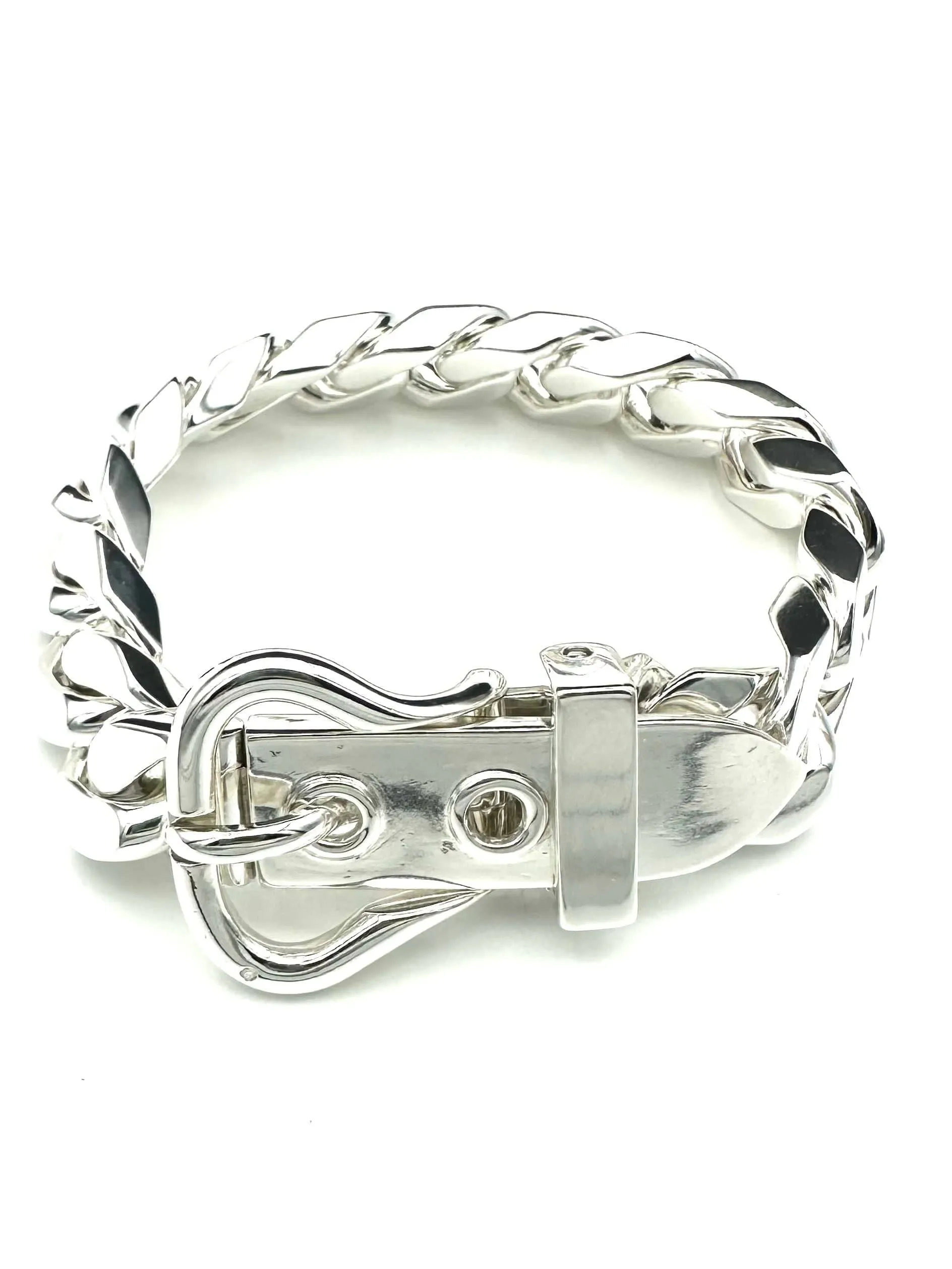 HERMES. Collection "Boucle sellier", bracelet argent 800 GM sold by 58 Facettes product image thumbnail 4