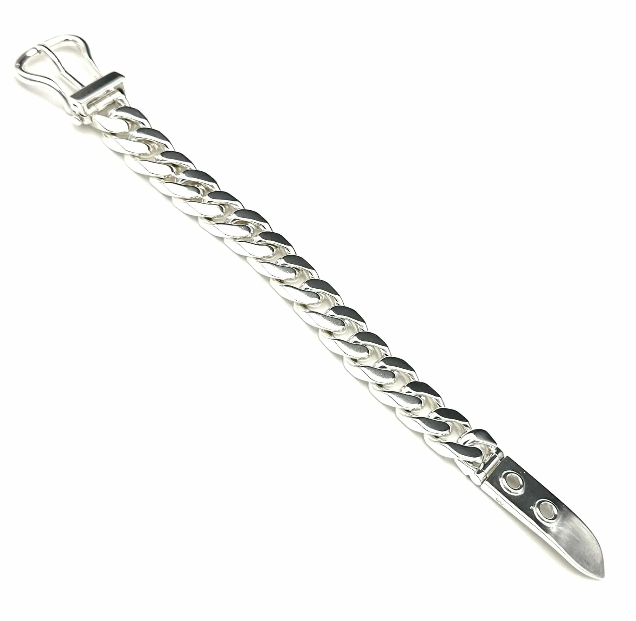 HERMES. Collection "Boucle sellier", bracelet argent 800 GM sold by 58 Facettes