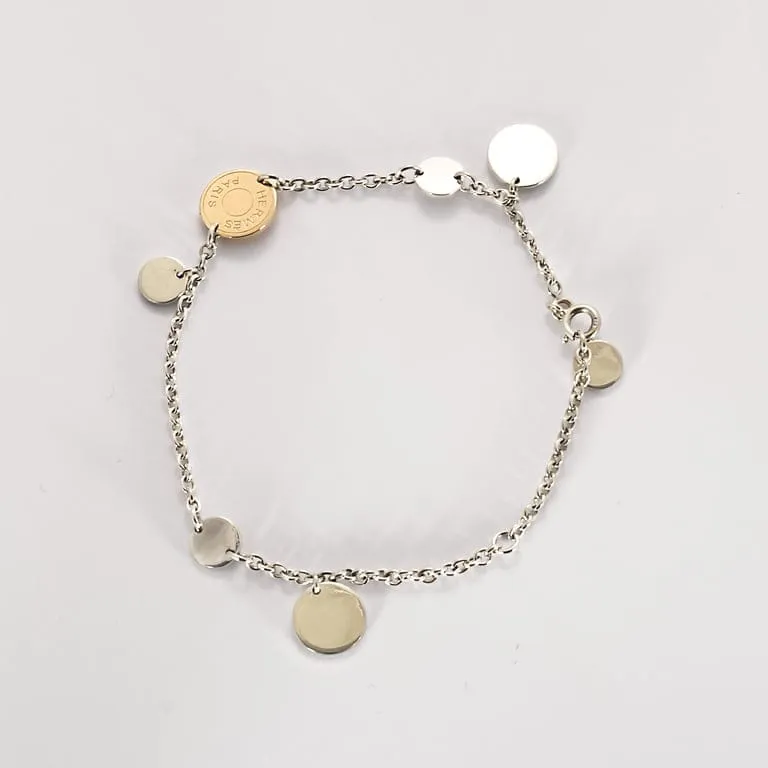 Hermès - Ex Libris - Bracelet en argent et or rose . sold by 58 Facettes product image thumbnail 5